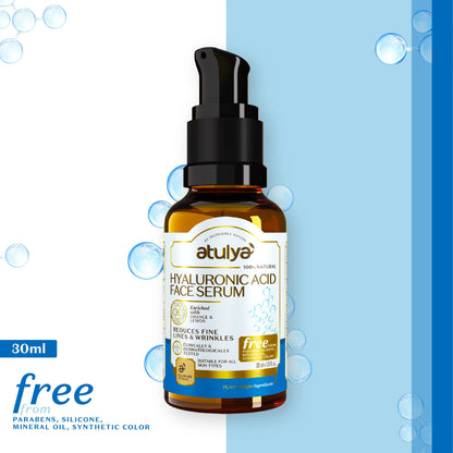 atulya Hyaluronic Acid Face Serum | Enriched With Orange & Lemon | Reduces Fine Lines & Wrinkles | 30 ML