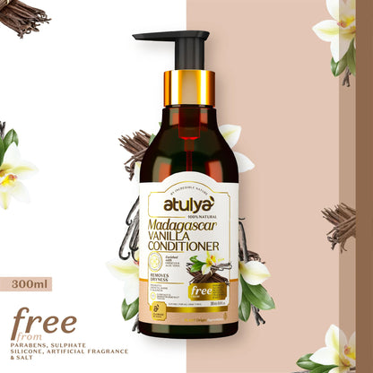 atulya Madagascar Vanilla Conditioner | Enriched with Hibiscus & Aloe Vera | Hydrate & Nourish Hair