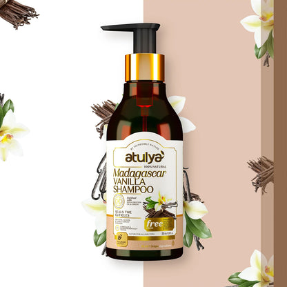 atulya Madagascar Vanilla Shampoo | Enriched with Soy Protien Oil & Onion | Prevent Static Fly Away Hair