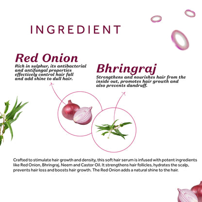 atulya Onion & Bhringraj Hair Serum | Enriched with Mustard Oil, Castor Oil & Neem Oil | Non-Sticky Formula