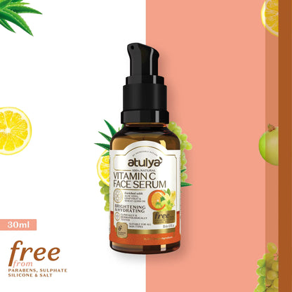 atulya Vitamin C Face Serum | Enriched With Aloe Vera, Grapefruit & Wheat Germ Oil | 30 ML